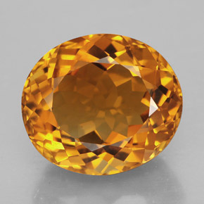 11.83カラットの天然イエローオレンジシトリン（15.8×13.8 mm・オーバルカット）