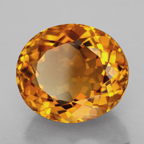 11.83カラットの天然イエローオレンジシトリン（15.8×13.8 mm・オーバルカット）