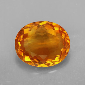 4.70カラットの天然イエローオレンジシトリン（12.9×10.8 mm・オーバルカット）