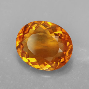 4.70カラットの天然イエローオレンジシトリン（12.9×10.8 mm・オーバルカット）