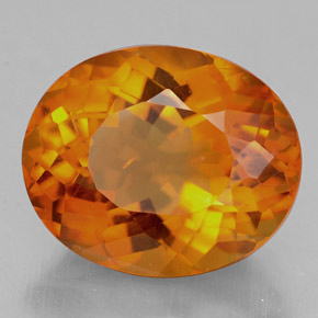 4.60カラットの天然イエローオレンジシトリン（12.1×10 mm・オーバルカット）