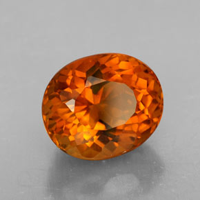 5.81カラットの天然イエローオレンジシトリン（12×10.1 mm・オーバルカット）