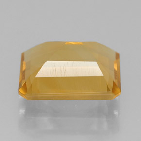 1.92カラットの天然ゴールデンイエローシトリン（8.8×7 mm・エメラルドカット）