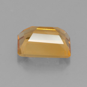 1.43カラットの天然ゴールデンイエローシトリン（8.1×6 mm・エメラルドカット）