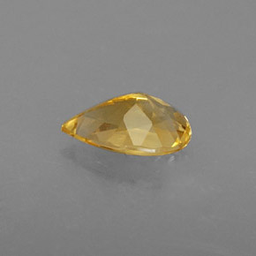 0.70カラットの天然ゴールデンイエローシトリン（7.8×5.1 mm・洋梨の形）