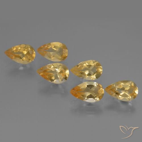 4.70ctw 天然 Medium Gold  シトリン, 洋梨の形, VVS
