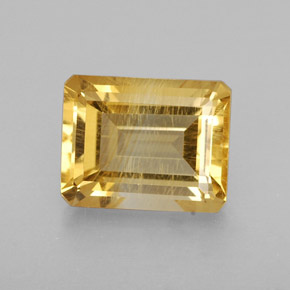2.50カラットの天然ゴールデンイエローシトリン（9.1×7.2 mm・エメラルドカット）