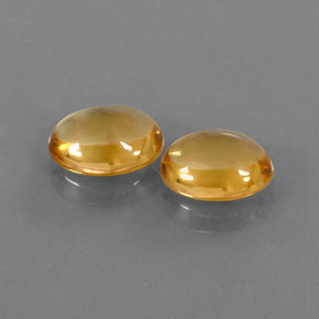カラットの天然ゴールデンイエローシトリン（9.9×7.8 mm・オーバルカット）