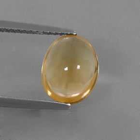 2.22カラットの天然ゴールデンイエローシトリン（9.8×7.8 mm・オーバルカット）