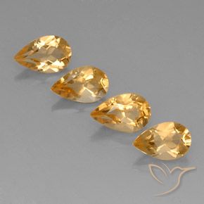3.05ctw 天然 Orange-Gold  シトリン, 洋梨の形, VVS