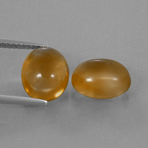 5.85カラットの天然濃いオレンジゴールドシトリン（10×8.1 mm・オーバルカット）