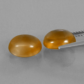 5.85カラットの天然濃いオレンジゴールドシトリン（10×8.1 mm・オーバルカット）