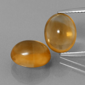 5.89カラットの天然濃いオレンジゴールドシトリン（10×8.1 mm・オーバルカット）