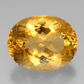 37.07カラットの天然ゴールデンイエローシトリン（24.3×19.2 mm・オーバルカット）