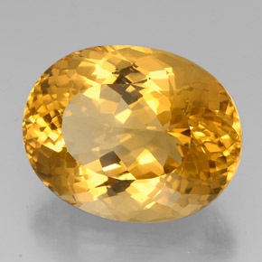 37.07カラットの天然ゴールデンイエローシトリン（24.3×19.2 mm・オーバルカット）