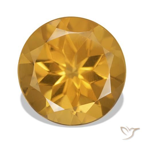 7.91ct ミディアムオレンジ シトリン, ラウンド, VS