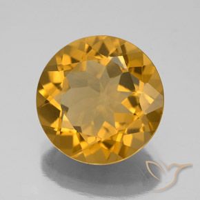 4.95カラットの天然Medium-Light Orange-Gold シトリン、ラウンド、VVS-VS