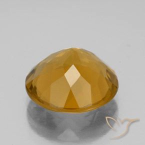 4.95カラットの天然Medium-Light Orange-Gold シトリン、ラウンド、VVS-VS