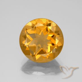 4.35ct 天然 濃いオレンジゴールド シトリン, ラウンド, VS