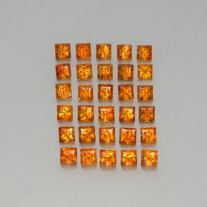 カラットの天然イエローオレンジシトリン（3.1×3.1 mm・四角）