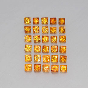 3.60カラットの天然ゴールドシトリン（3.1×3 mm・四角）