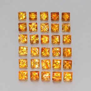 3.60カラットの天然ゴールドシトリン（3.1×3 mm・四角）