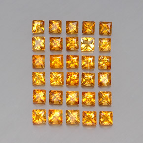 カラットの天然ゴールデンイエローシトリン（3×3 mm・四角）