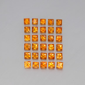 カラットの天然イエローオレンジシトリン（3.1×3.1 mm・四角）
