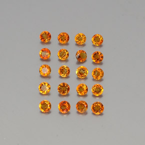 カラットの天然イエローオレンジシトリン（2.60 mm・ラウンドカット）
