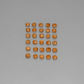カラットの天然イエローオレンジシトリン（2.51 mm・ラウンドカット）
