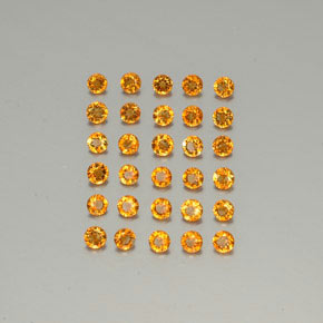 カラットの天然イエローオレンジシトリン（2.50 mm・ラウンドカット）