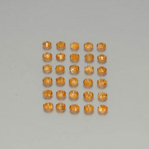 カラットの天然イエローオレンジシトリン（2.50 mm・ラウンドカット）
