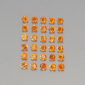 カラットの天然イエローオレンジシトリン（2.48 mm・ラウンドカット）