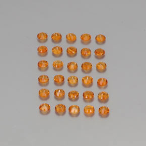 カラットの天然イエローオレンジシトリン（2.48 mm・ラウンドカット）