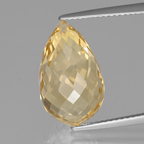9.84カラットの天然薄いゴールドシトリン（16.4×10 mm・ブリオレット）