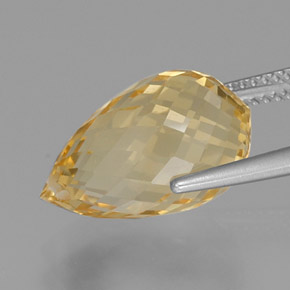 9.84カラットの天然薄いゴールドシトリン（16.4×10 mm・ブリオレット）
