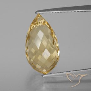 7.30ct 天然 ライトゴールド シトリン, ブリオレット, VVS-VS
