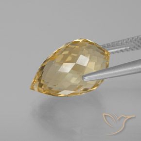 7.56カラットの天然薄い茶色がかったゴールデンシトリン、ブリオレット、VVS