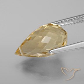 4.93カラットの天然ゴールデンオレンジシトリン、ブリオレット、VS