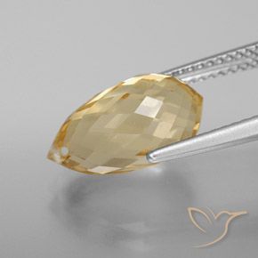 4.68カラットの天然ゴールデンオレンジシトリン、ブリオレット、VVS-VS