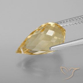 4.28カラットの天然ゴールデンオレンジシトリン（13.8×7.6 mm・ブリオレット）