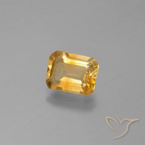 1.85カラットの天然オレンジゴールドシトリン、八角形 / エメラルドカット、VS
