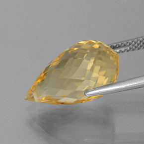 7.02カラットの天然ミディアムゴールドシトリン、ブリオレット、VVS