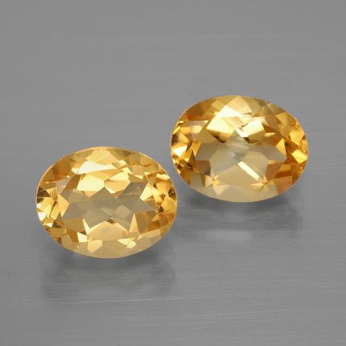 3.84カラットの天然ミディアム薄いオレンジゴールドシトリン（9.1×7.1 mm・オーバルカット）