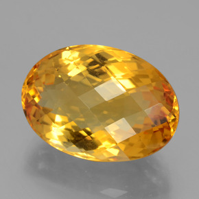18.14カラットの天然ゴールデンイエローシトリン（20.1×14.2 mm・オーバルカット）