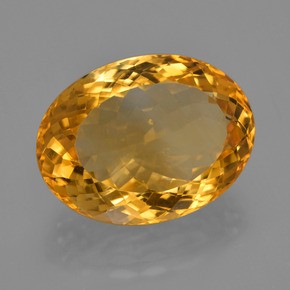 17.29カラットの天然濃いオレンジゴールドシトリン（19.9×14.9 mm・オーバルカット）