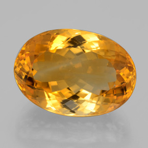 15.12カラットの天然濃いオレンジゴールドシトリン（18.5×13.1 mm・オーバルカット）
