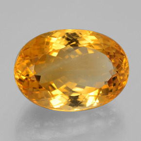 15.12カラットの天然濃いオレンジゴールドシトリン（18.5×13.1 mm・オーバルカット）