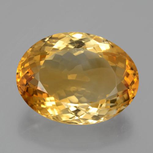 13.42カラットの天然濃いゴールデンオレンジシトリン（18.7×14.1 mm・オーバルカット）
