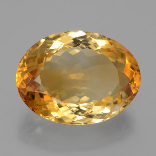 13.42カラットの天然濃いゴールデンオレンジシトリン（18.7×14.1 mm・オーバルカット）